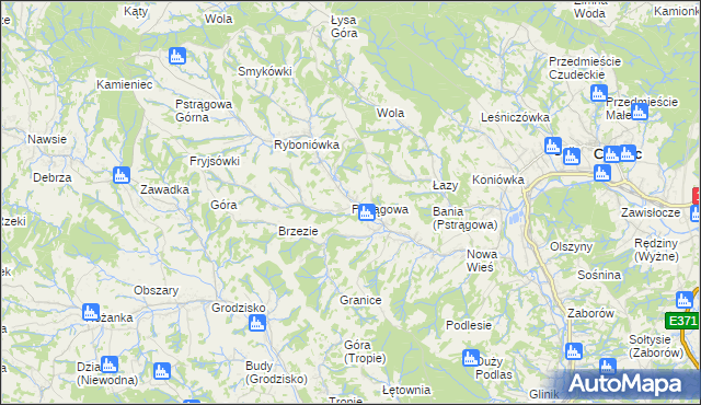 mapa Pstrągowa, Pstrągowa na mapie Targeo