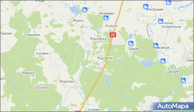 mapa Pszczelnik, Pszczelnik na mapie Targeo