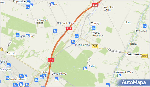 mapa Pułankowice, Pułankowice na mapie Targeo