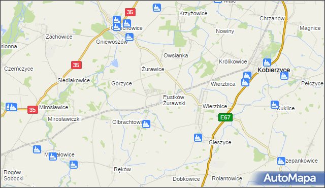 mapa Pustków Żurawski, Pustków Żurawski na mapie Targeo