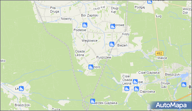 mapa Puszczew, Puszczew na mapie Targeo
