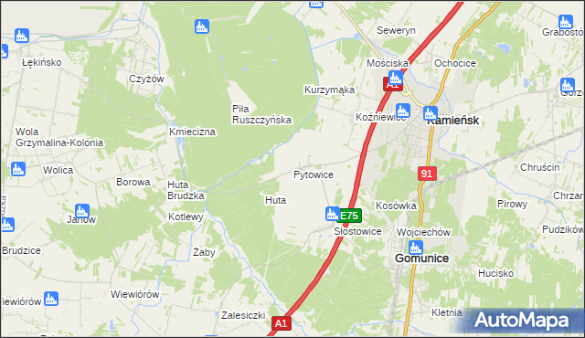 mapa Pytowice, Pytowice na mapie Targeo