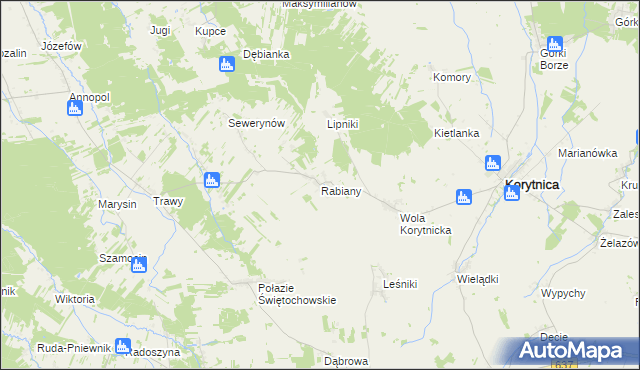 mapa Rabiany, Rabiany na mapie Targeo