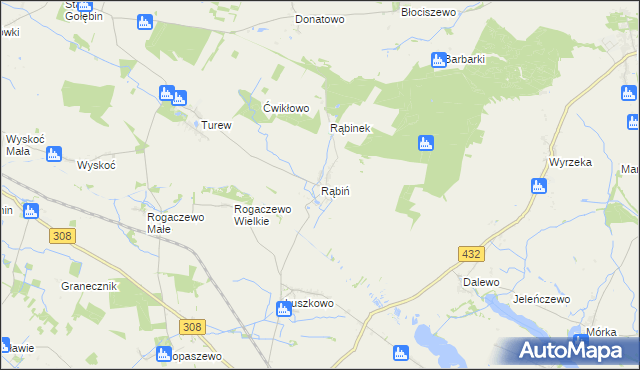 mapa Rąbiń, Rąbiń na mapie Targeo