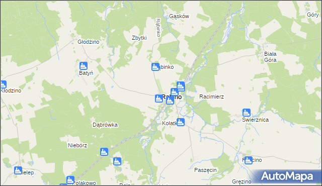 mapa Rąbino, Rąbino na mapie Targeo