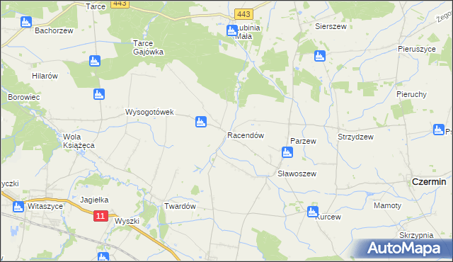 mapa Racendów, Racendów na mapie Targeo