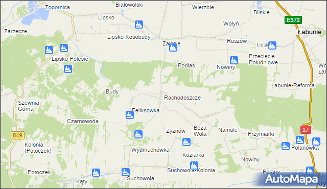 mapa Rachodoszcze, Rachodoszcze na mapie Targeo