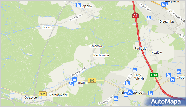 mapa Rachowice, Rachowice na mapie Targeo