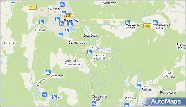 mapa Racibórz Polanowski, Racibórz Polanowski na mapie Targeo