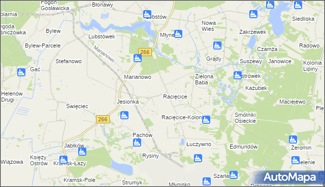 mapa Racięcice, Racięcice na mapie Targeo