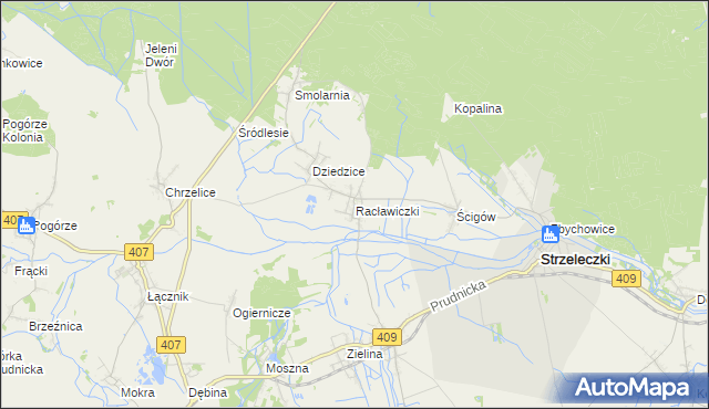 mapa Racławiczki, Racławiczki na mapie Targeo