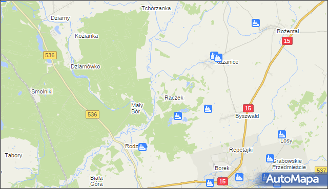 mapa Raczek, Raczek na mapie Targeo