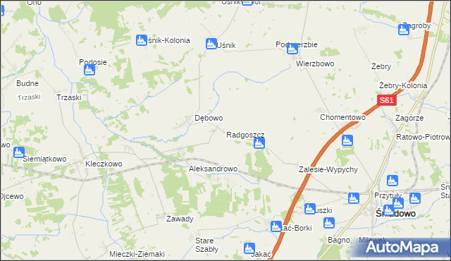 mapa Radgoszcz gmina Troszyn, Radgoszcz gmina Troszyn na mapie Targeo