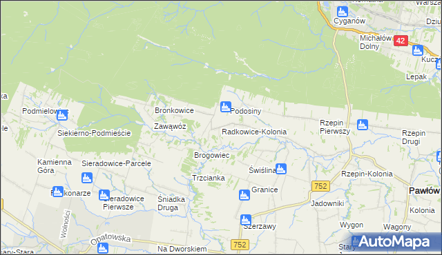 mapa Radkowice-Kolonia, Radkowice-Kolonia na mapie Targeo