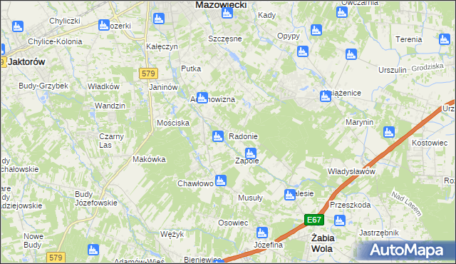 mapa Radonie, Radonie na mapie Targeo
