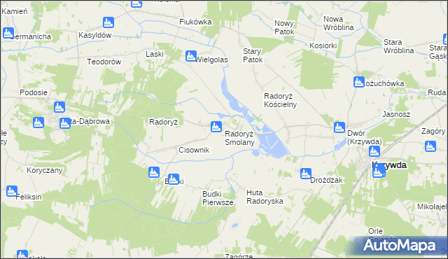 mapa Radoryż Smolany, Radoryż Smolany na mapie Targeo