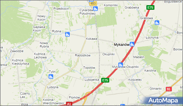 mapa Radostków-Kolonia, Radostków-Kolonia na mapie Targeo