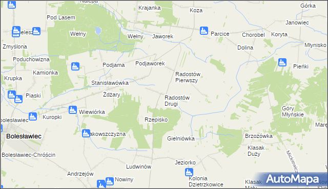 mapa Radostów Drugi, Radostów Drugi na mapie Targeo