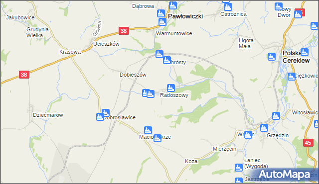 mapa Radoszowy, Radoszowy na mapie Targeo