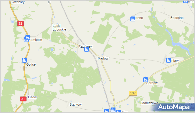 mapa Radów, Radów na mapie Targeo