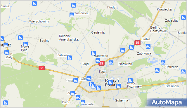 mapa Radowiec, Radowiec na mapie Targeo