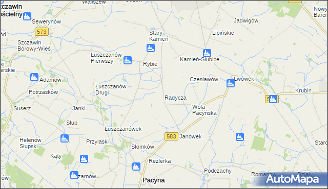 mapa Radycza, Radycza na mapie Targeo