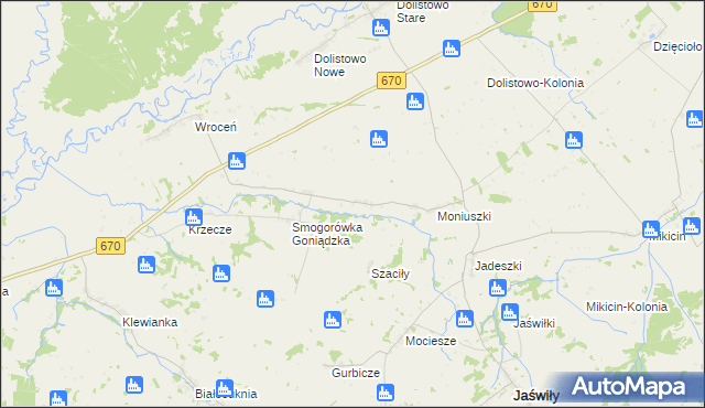 mapa Radzie gmina Jaświły, Radzie gmina Jaświły na mapie Targeo