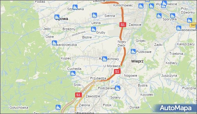 mapa Radziechowy, Radziechowy na mapie Targeo