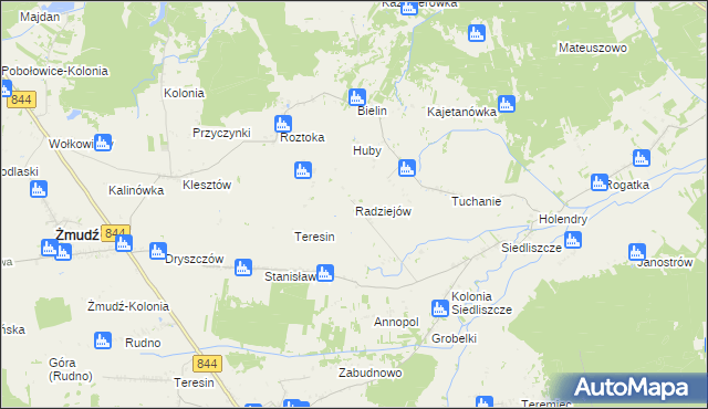 mapa Radziejów gmina Dubienka, Radziejów gmina Dubienka na mapie Targeo