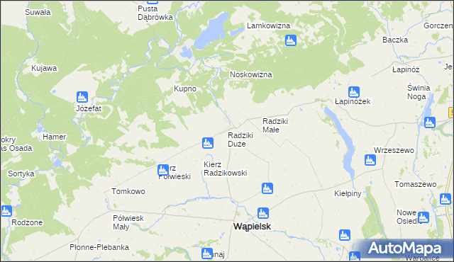 mapa Radziki Duże, Radziki Duże na mapie Targeo