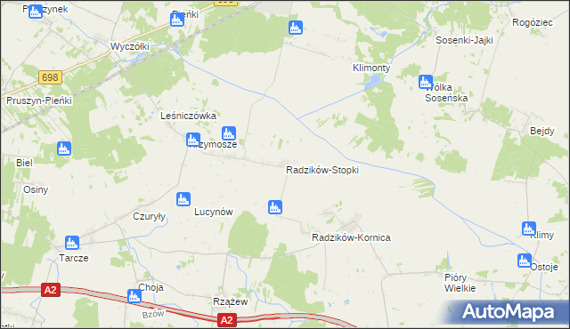 mapa Radzików-Stopki, Radzików-Stopki na mapie Targeo