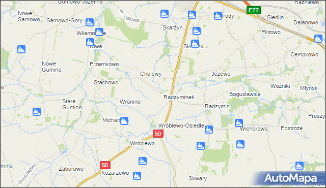 mapa Radzyminek, Radzyminek na mapie Targeo