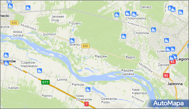 mapa Rajszew, Rajszew na mapie Targeo