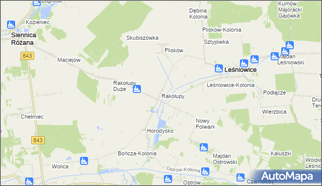 mapa Rakołupy, Rakołupy na mapie Targeo