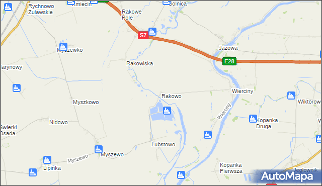 mapa Rakowo gmina Nowy Dwór Gdański, Rakowo gmina Nowy Dwór Gdański na mapie Targeo
