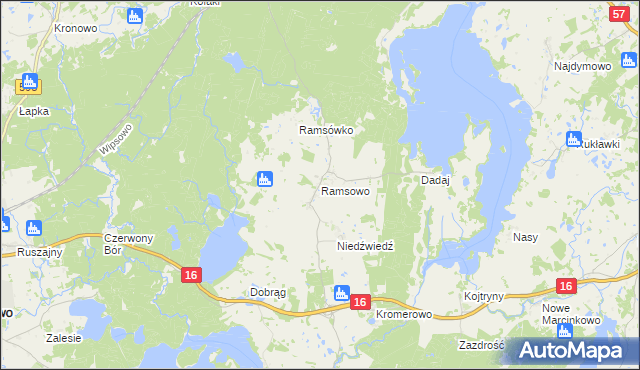 mapa Ramsowo, Ramsowo na mapie Targeo