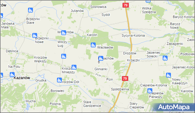 mapa Ranachów B, Ranachów B na mapie Targeo