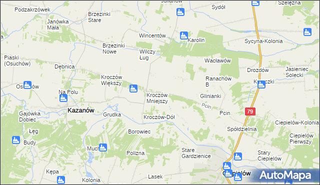 mapa Ranachów-Wieś, Ranachów-Wieś na mapie Targeo