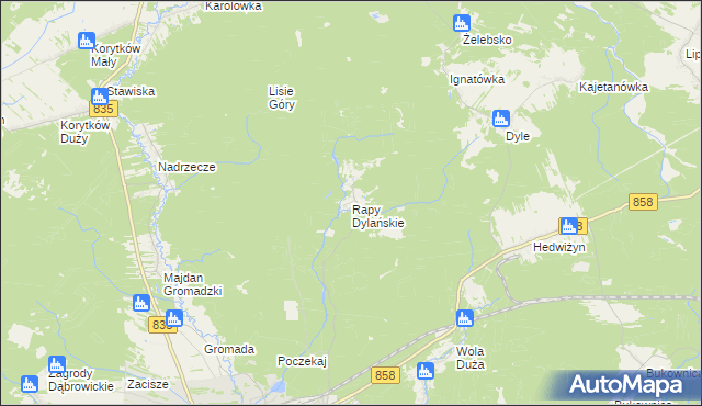 mapa Rapy Dylańskie, Rapy Dylańskie na mapie Targeo