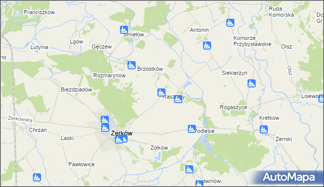 mapa Raszewy gmina Żerków, Raszewy gmina Żerków na mapie Targeo