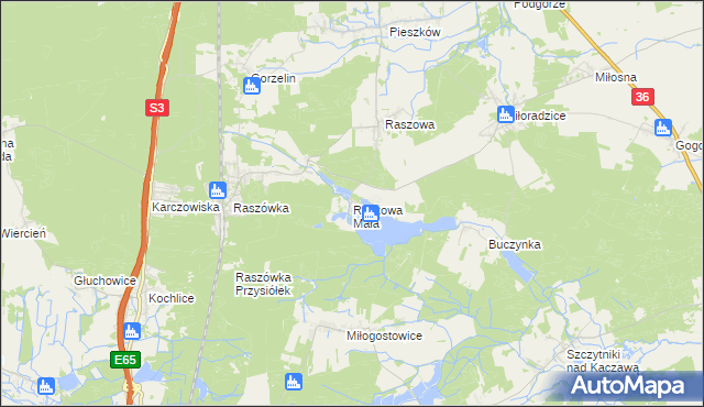 mapa Raszowa Mała, Raszowa Mała na mapie Targeo