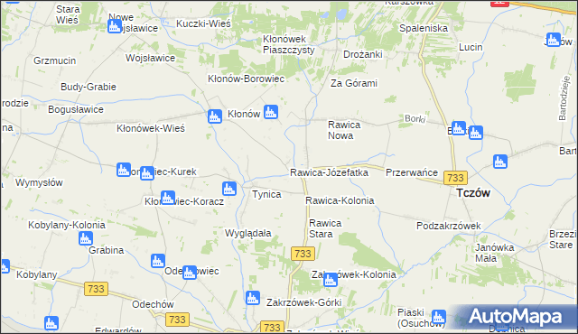 mapa Rawica-Józefatka, Rawica-Józefatka na mapie Targeo