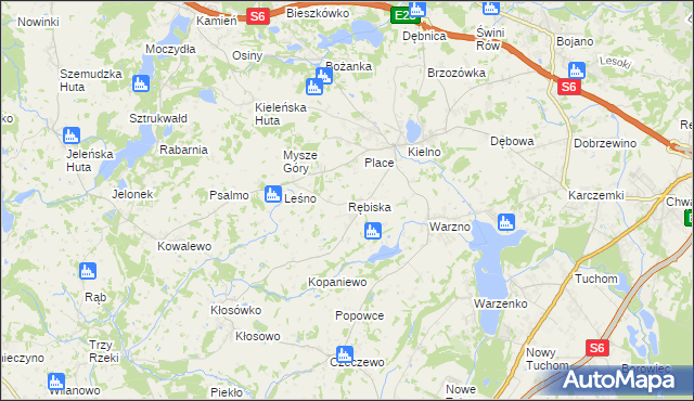 mapa Rębiska gmina Szemud, Rębiska gmina Szemud na mapie Targeo