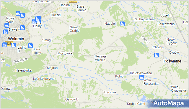 mapa Ręczaje Polskie, Ręczaje Polskie na mapie Targeo