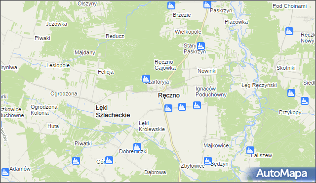 mapa Ręczno, Ręczno na mapie Targeo