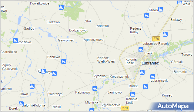 mapa Redecz Wielki-Wieś, Redecz Wielki-Wieś na mapie Targeo