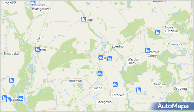 mapa Redło gmina Połczyn-Zdrój, Redło gmina Połczyn-Zdrój na mapie Targeo