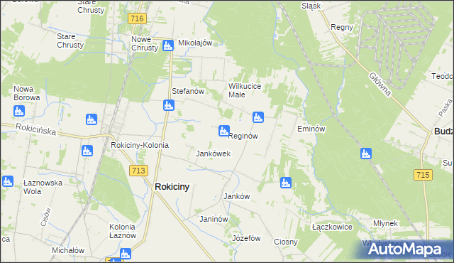 mapa Reginów, Reginów na mapie Targeo