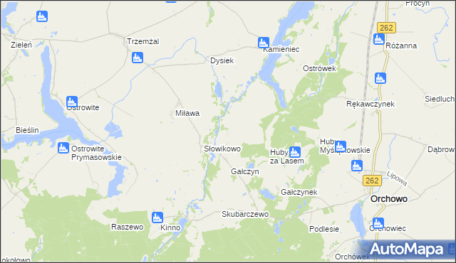 mapa Rękawczyn gmina Orchowo, Rękawczyn gmina Orchowo na mapie Targeo