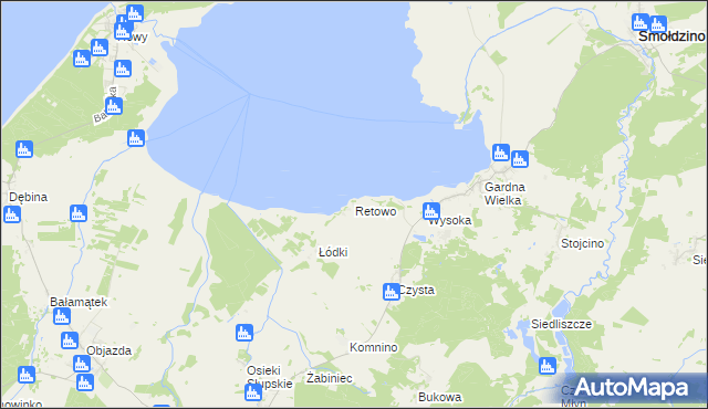 mapa Retowo gmina Smołdzino, Retowo gmina Smołdzino na mapie Targeo
